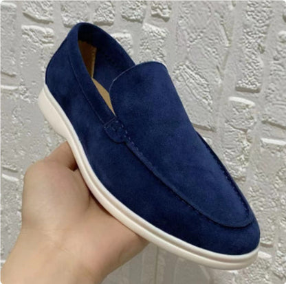 Herren Sommer-Loafer Slip-On Flache Fahrschuhe mit runder Spitze