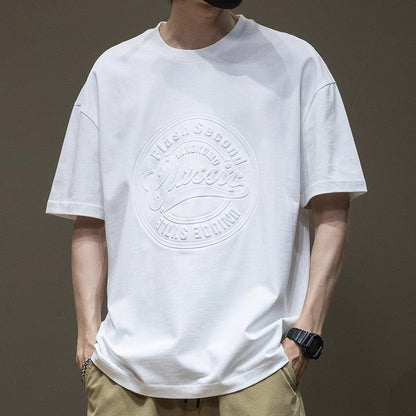 Lockeres Rundhals-T-Shirt mit Buchstabenprint – Ideal für den Sommer
