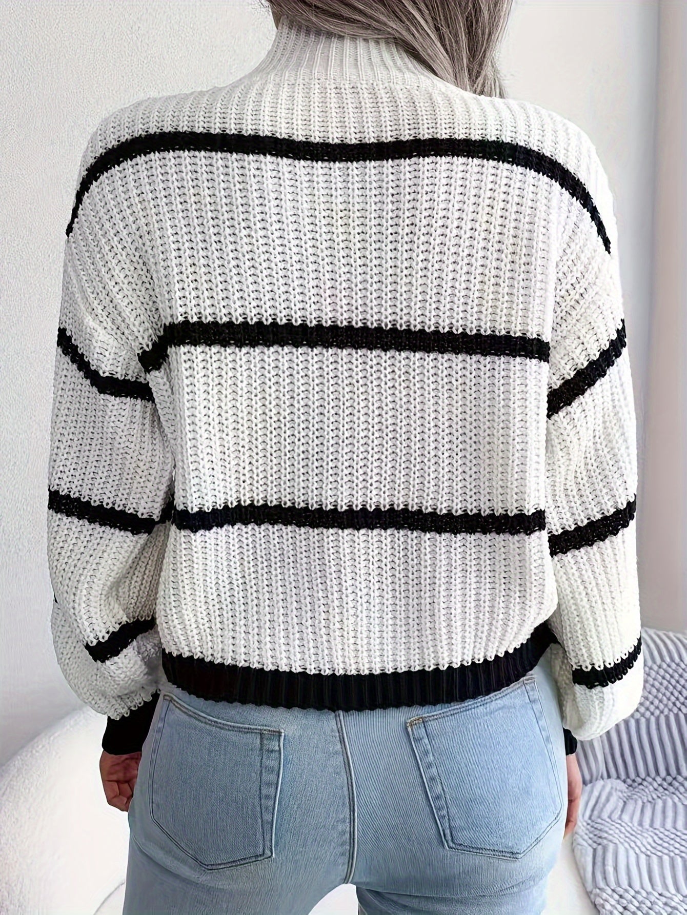 Damen Woll-Rollkragenpullover – Ideal für Herbst & Winter
