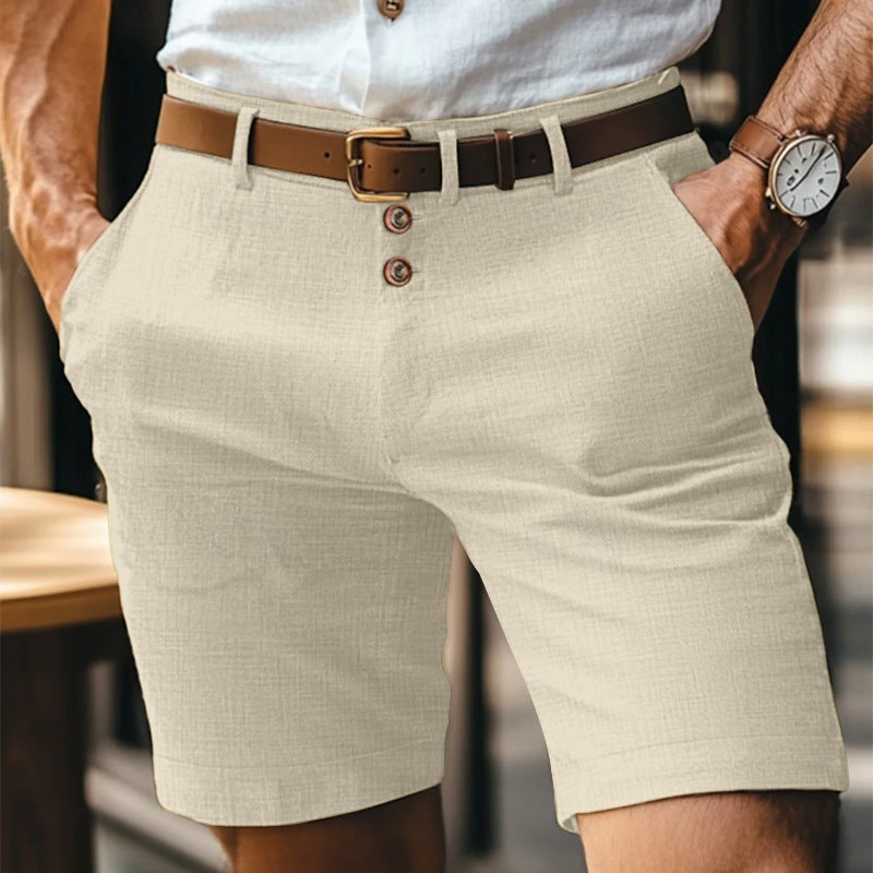 Herren Leinen-Shorts mit Knopfleiste | Ideal für den Sommer