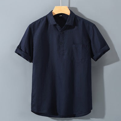 Herren Kurzarm Leinen Pullover Shirt – Ideal für den Sommer