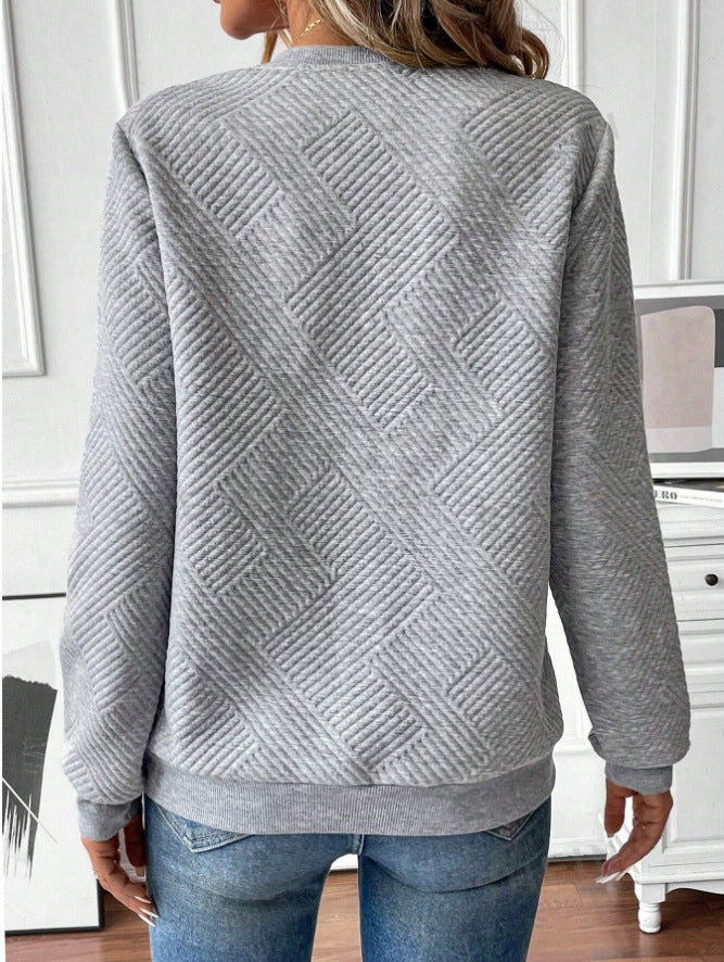 Damen Herbst Sweatshirt mit Frontreißverschluss, lockerer Passform und Langarm