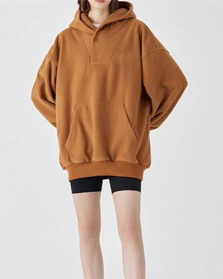 Damen Herbst-Polar-Fleece-Pullover mit lockerer Passform, Langarm und in mehreren Farben