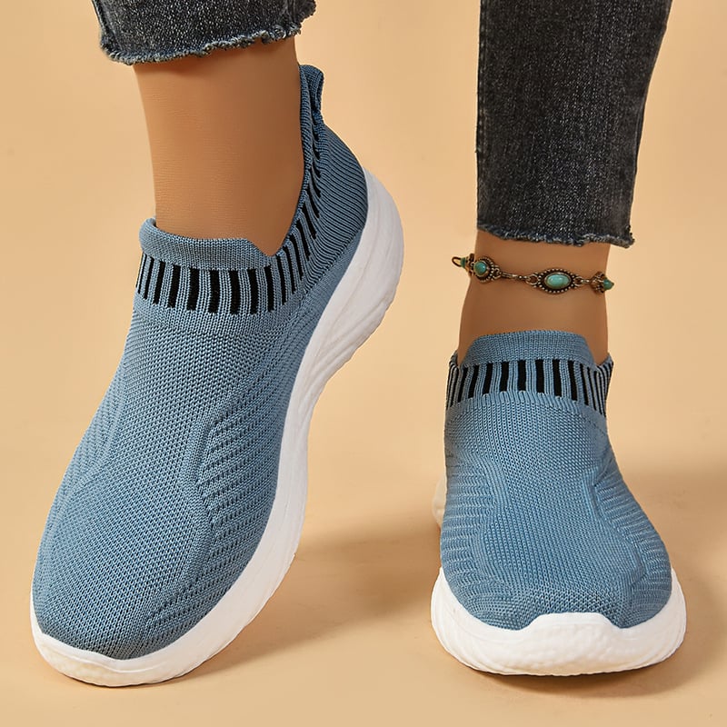 Damen-Slip-On-Sneaker für den Frühling aus atmungsaktivem Stoff mit leichter PU-Sohle