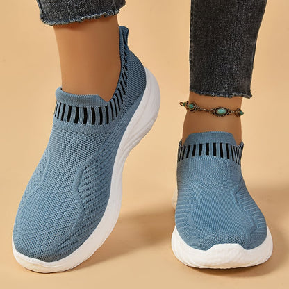 Damen-Slip-On-Sneaker für den Frühling aus atmungsaktivem Stoff mit leichter PU-Sohle