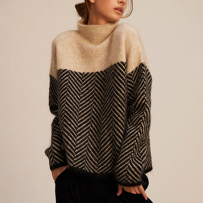 Damen Herbst Strickpullover Lockere Passform Langarm Minimalistisches Design