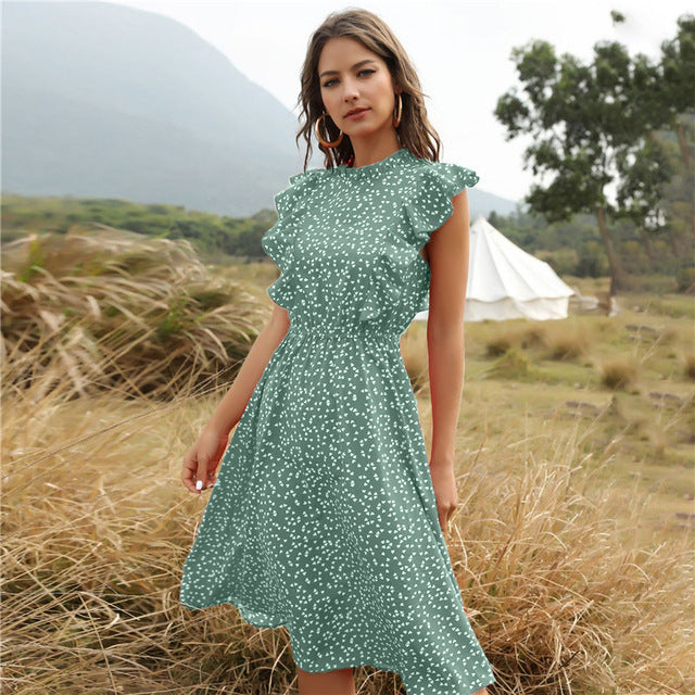 Leichter Polka-Dot-Maxikleid | Ideal für den Sommer