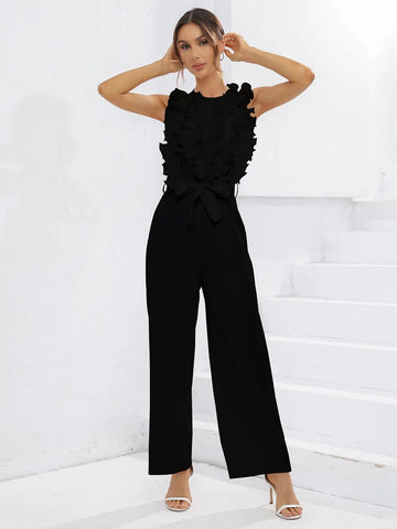 Gathered Pleated Jumpsuit mit Gürtel – Ideal für Frühling und Sommer