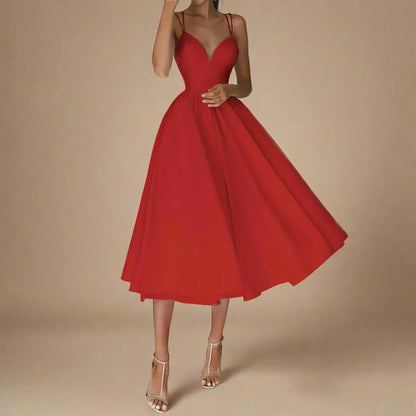 Strapless Satin-Midi-Kleid mit Fließendem Schnitt | Ideal für den Sommer