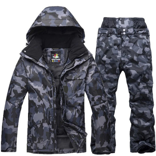 Herren Winter Skihose Wasserdicht Camouflage Hohe Taille Snowboardhose Outdoor Thermo Sporthose - Ideal für Winter