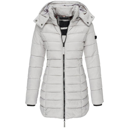 Daunenjacke mit Kapuze, Reißverschluss und leichter Isolierung | Ideal für Herbst und Winter