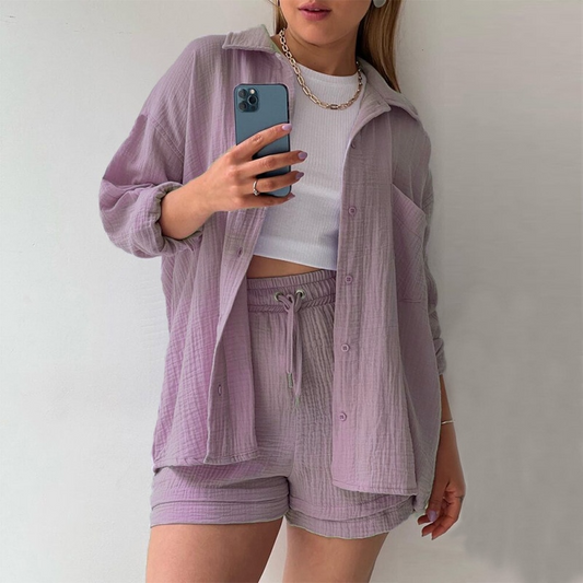 Livia Sommer Set Bluse & Shorts –  Outfit für den Sommer, Ideal für warme Tage