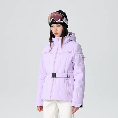Damen Wasserdichte Isolierte Skijacke – Slim Fit, Gepolsterte Kapuze, Winddicht & Atmungsaktiv - Ideal für Winter