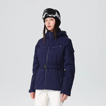 Damen Wasserdichte Isolierte Skijacke – Slim Fit, Gepolsterte Kapuze, Winddicht & Atmungsaktiv - Ideal für Winter
