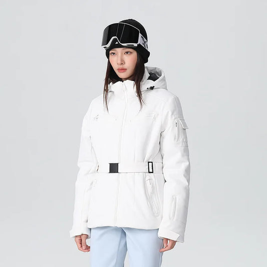 Damen Wasserdichte Isolierte Skijacke – Slim Fit, Gepolsterte Kapuze, Winddicht & Atmungsaktiv - Ideal für Winter