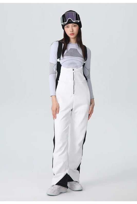 Damen Slim-Fit Stretch Latzhose Jumpsuit – Verstellbare Träger, Seitentaschen, Lang, Weiches Material – Ideal für Frühling und Sommer