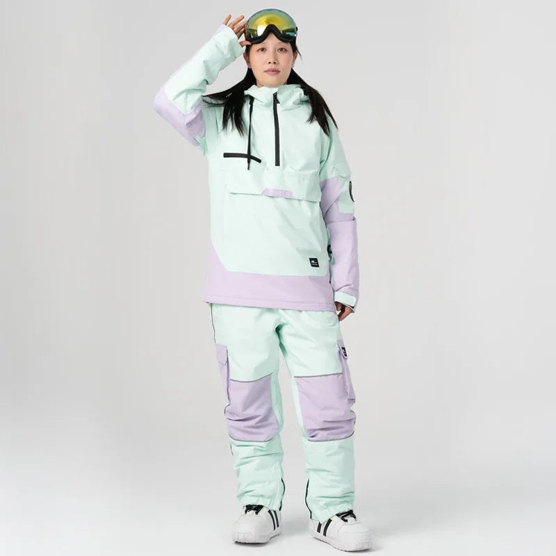 Damen Skianzug Wasserdicht – Winddichte Winter Schnee Jacke & Isolierte Hose, Atmungsaktive Thermo Skibekleidung - Ideal für Winter