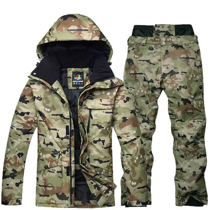 Herren Winter Skihose Wasserdicht Camouflage Hohe Taille Snowboardhose Outdoor Thermo Sporthose - Ideal für Winter