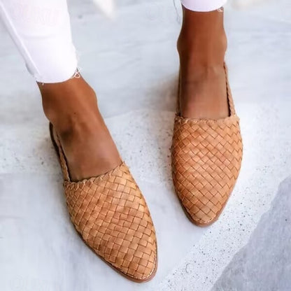 Schwarze Damen Woven Flachmules mit Verstellbarem Slingback-Riemen – Ideal für den Sommer