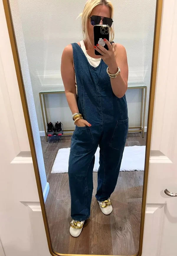 Sleeveless Denim Overall mit verstellbaren Trägern - ideal für Sommer