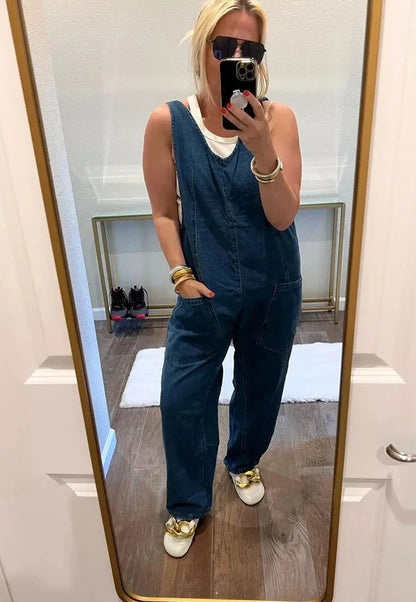 Sleeveless Denim Overall mit verstellbaren Trägern - ideal für Sommer