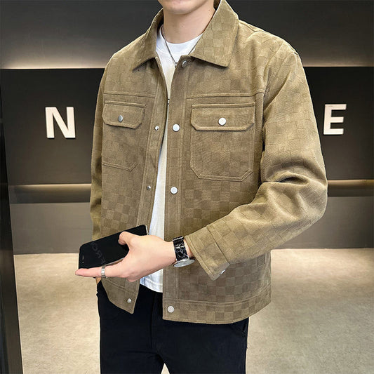 Herren-Arbeitsjacke mit Karofmuster und Baumwollfutter | Ideal für den Winter