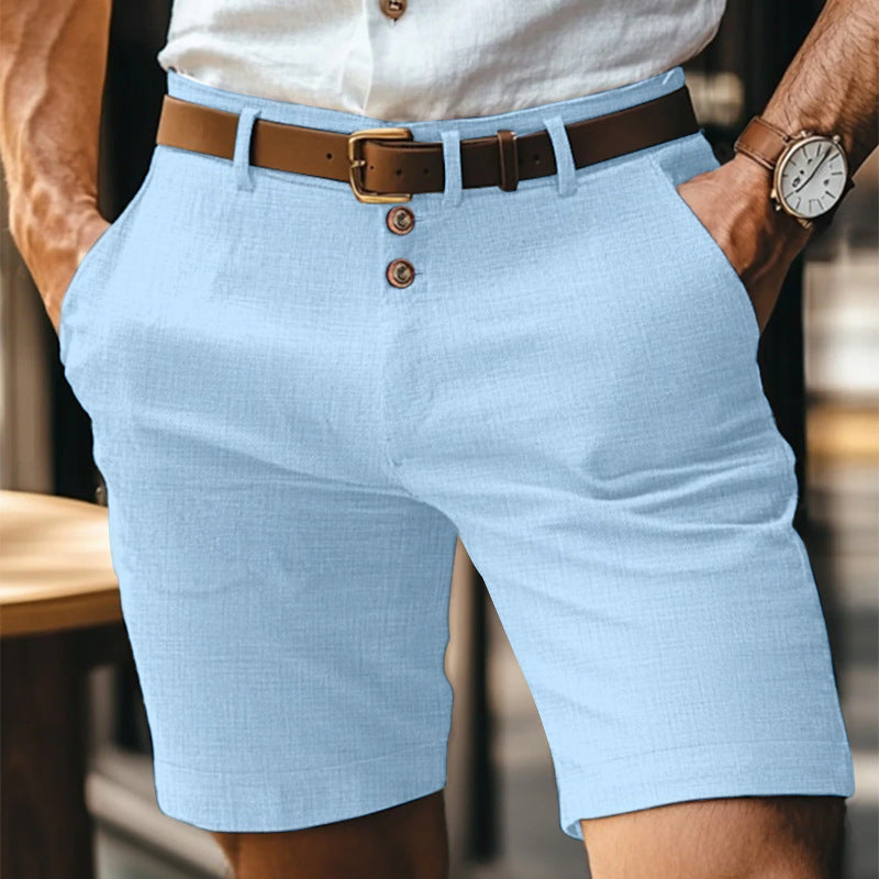 Herren Leinen-Shorts mit Knopfleiste | Ideal für den Sommer