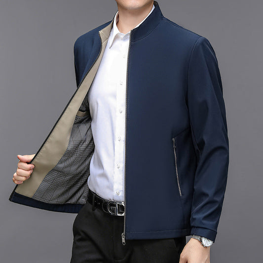 Herren Stehkragen Leichtgewichtjacke mit Seitentaschen | Ideal für Frühling & Herbst