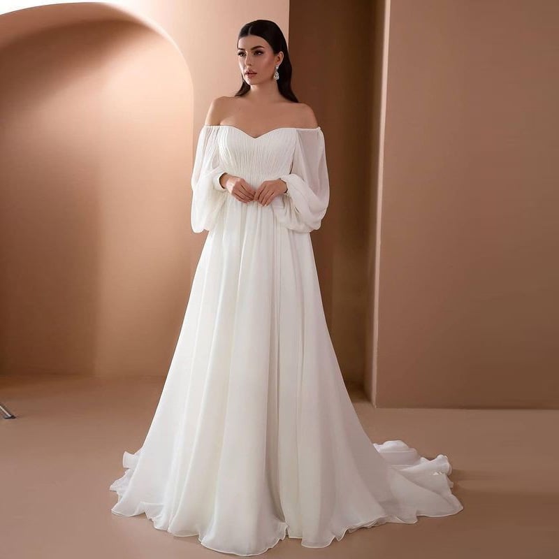 Damen Frühlingskleid in Weiß mit One-Shoulder-Kragen und Schlanker Passform