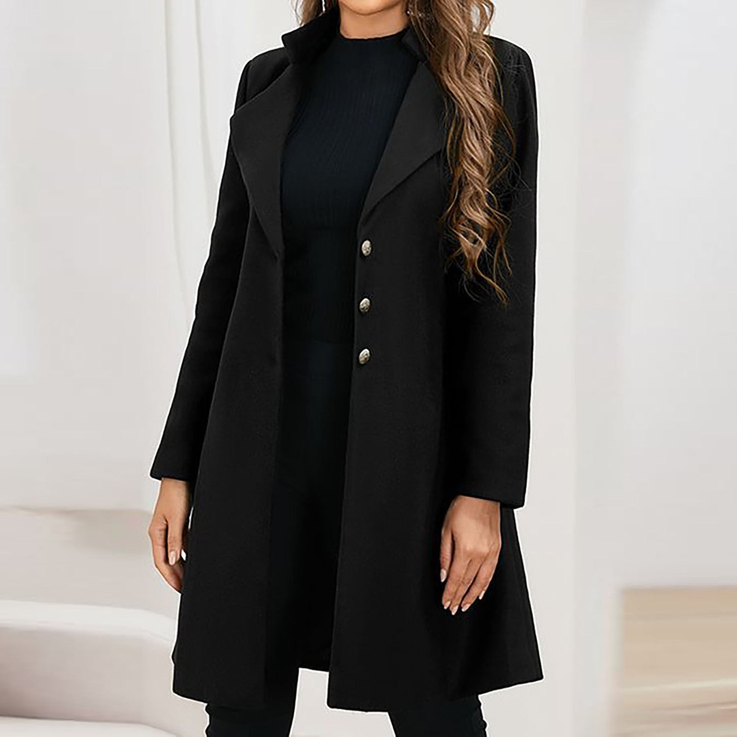 Taillierte Damenjacke aus hochwertiger italienischer Wolle mit Seitentaschen | Ideal für Herbst und Winter