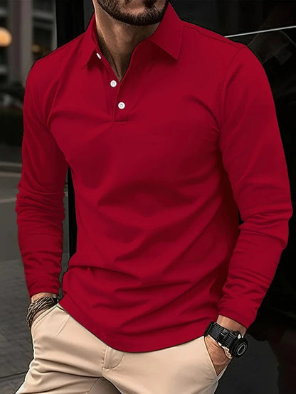 Langärmeliges Herren-Poloshirt aus hochwertigem Material | Ideal für Frühling und Sommer