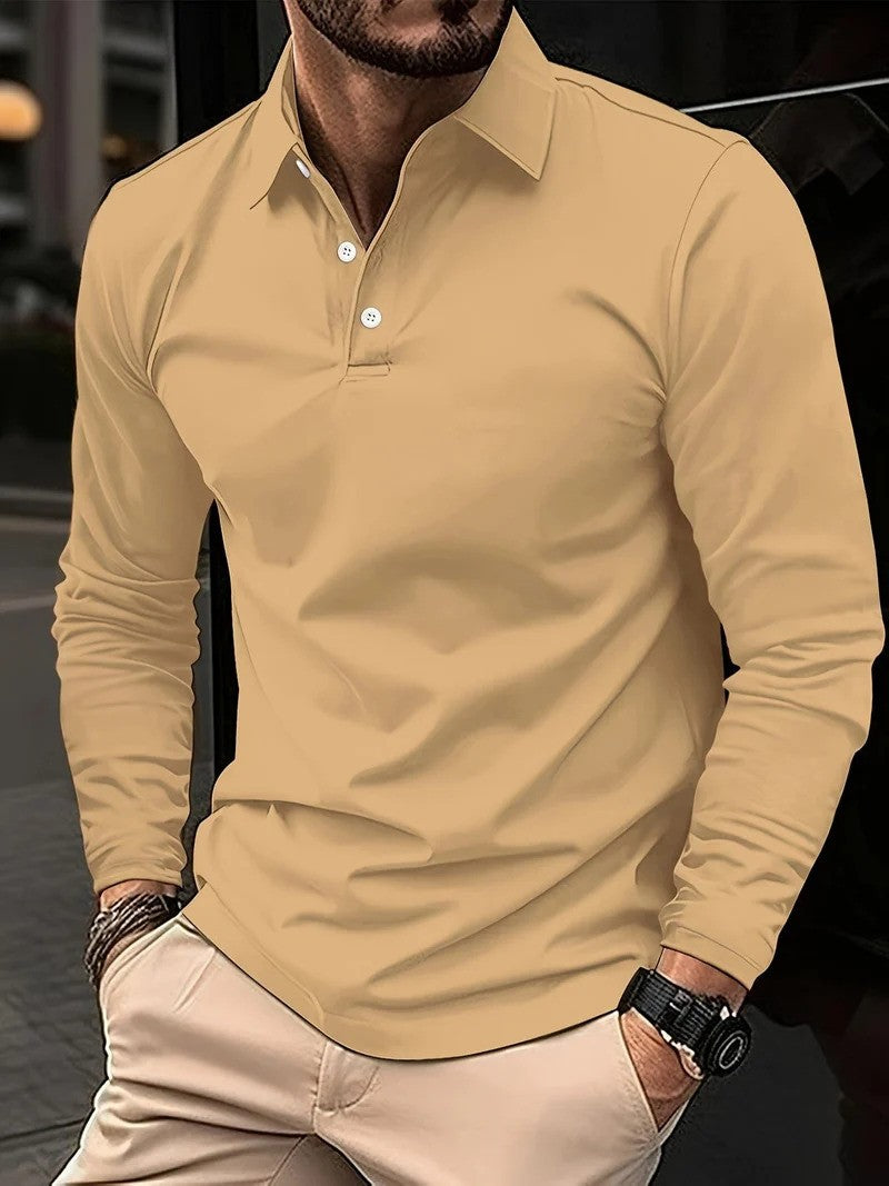 Langärmeliges Herren-Poloshirt aus hochwertigem Material | Ideal für Frühling und Sommer