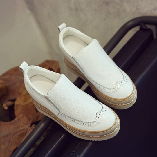 Leder-Plateau-Wedge-Sneaker mit Innenhöhe | Ideal für alle Jahreszeiten