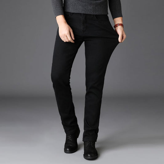 Herren-Jeans Slim Fit mit geradem Bein, mittlerer Taille, Reißverschluss und Waschung