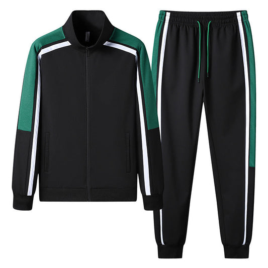 Herren Trainingsanzug mit Stehkragen und Reißverschluss – Zweiteiliges Set aus Jacke & Hose für Frühling und Herbst