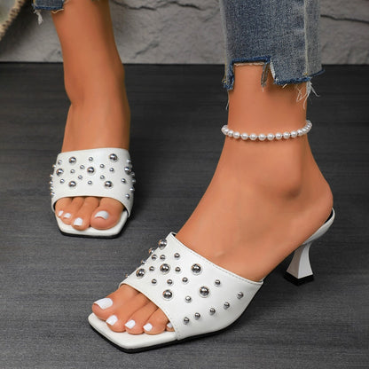 Offene Zehen Rivet Stiletto Pantoletten | Ideal für den Sommer