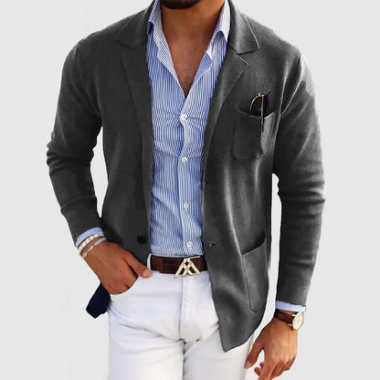 Klassischer Herren Einreiher-Blazer mit Knopfverschluss I Ideal für Herbst und Winter