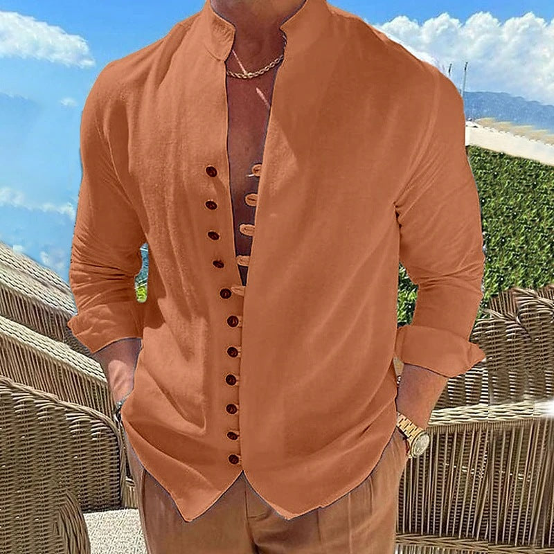 Herren Langarm Hemd - Retro Design –  Ideal für Frühling und Herbst