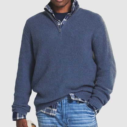 Strickpullover mit Reißverschluss für Herren I Ideal für Herbst und Winter