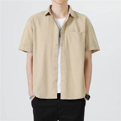 Herren Kurzarm Baumwollhemd Jacke – Ideal für den Sommer