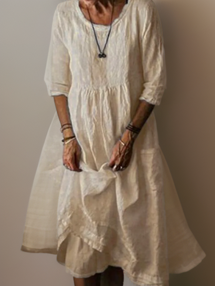 Lyra - Maxikleid mit lockerem Rundhalsausschnitt