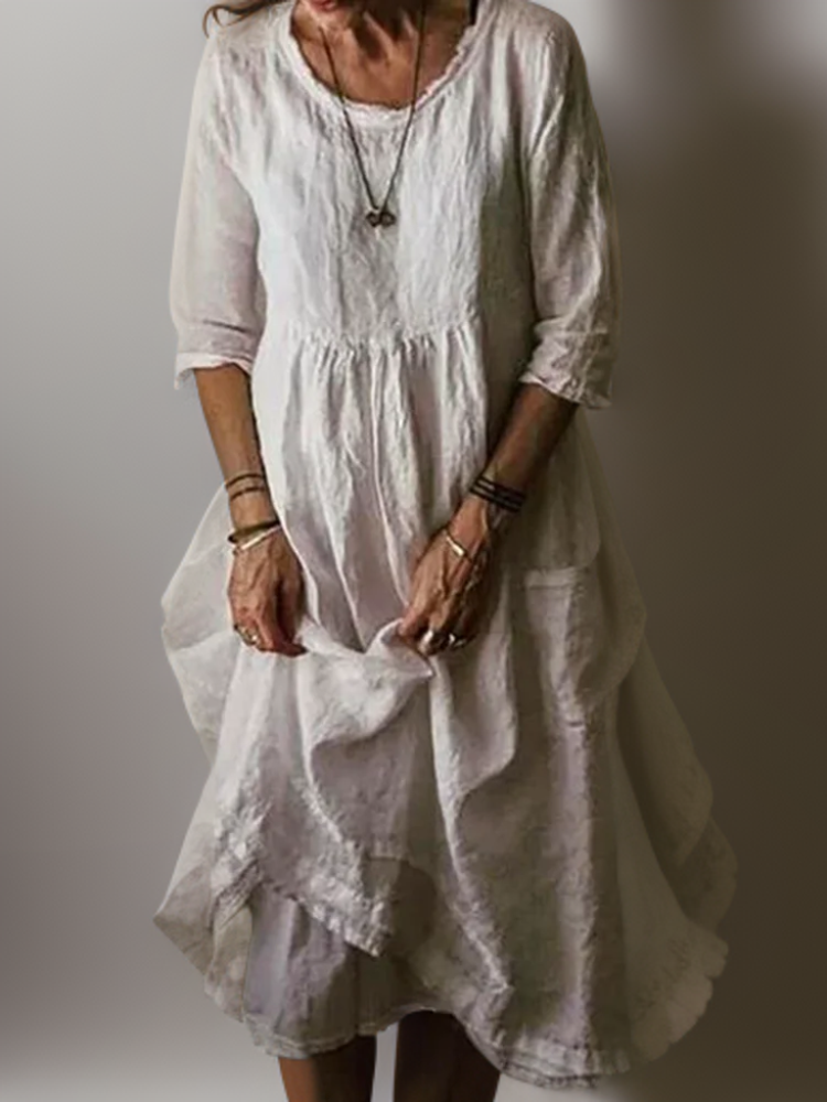 Lyra - Maxikleid mit lockerem Rundhalsausschnitt