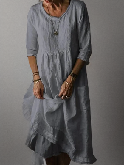 Lyra - Maxikleid mit lockerem Rundhalsausschnitt