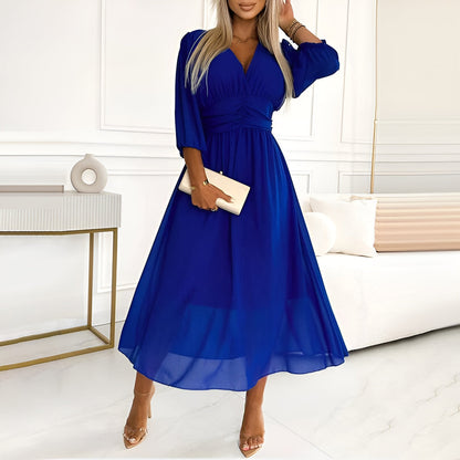 Leichtes Seidenchiffon-Kleid mit fließender Passform | Ideal für Frühling und Sommer