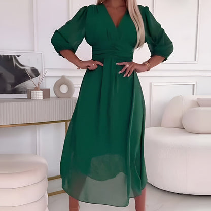Leichtes Seidenchiffon-Kleid mit fließender Passform | Ideal für Frühling und Sommer