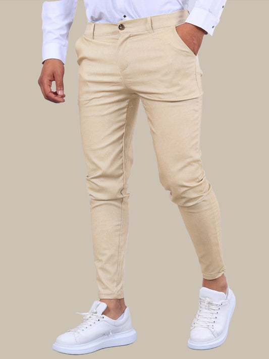 Herren-Chinohose im Skinny Fit mit schmal zulaufendem Bein und Reißverschluss