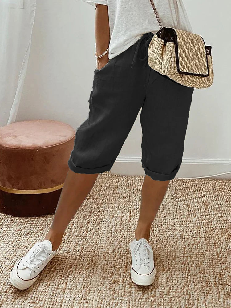 Damen Baumwoll Shorts mit Elastikbund – Ideal für Sommer