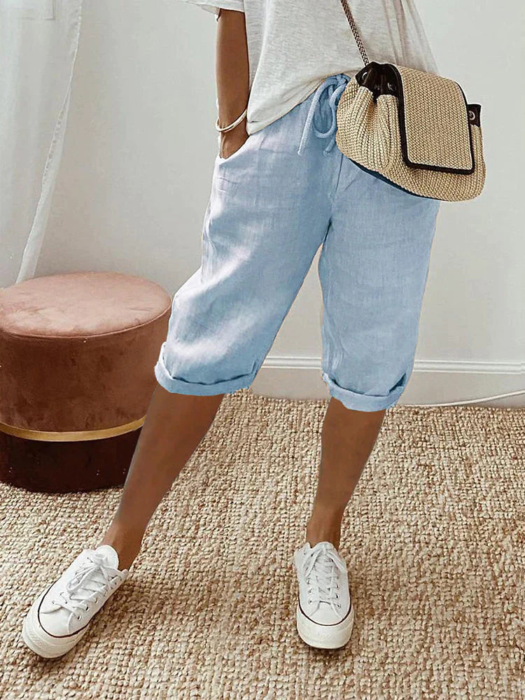 Damen Baumwoll Shorts mit Elastikbund – Ideal für Sommer