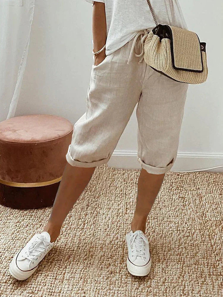 Damen Baumwoll Shorts mit Elastikbund – Ideal für Sommer