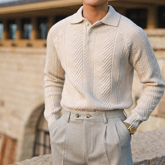 Strickpullover mit Button-Down-Kragen für Herren | Perfekt für den Winter